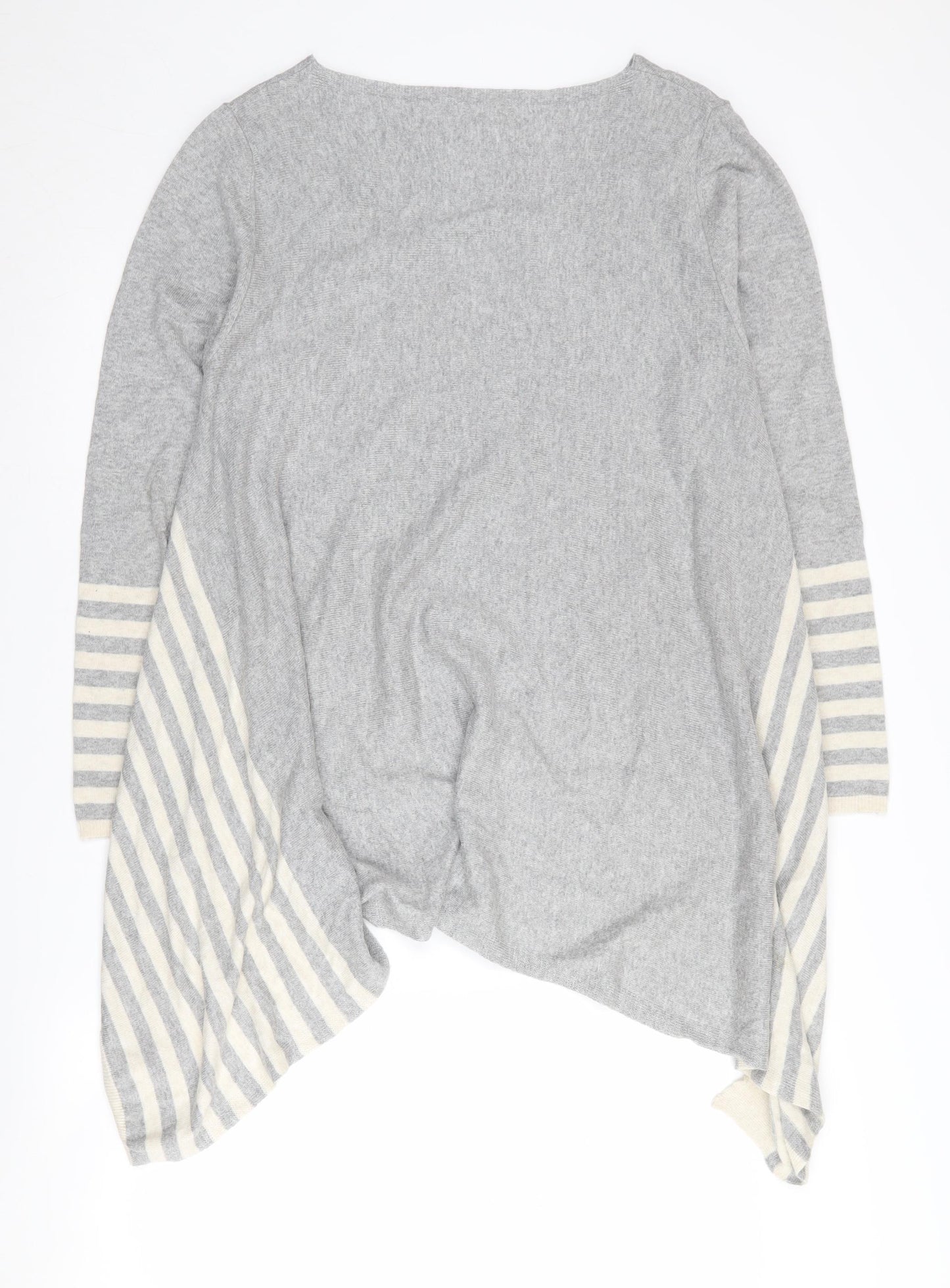 Jorli Women's Grey Striped XL Knit Jumper