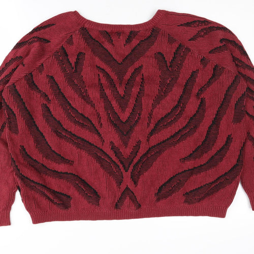River Island Women's Red Animal Print Pullover Jumper
