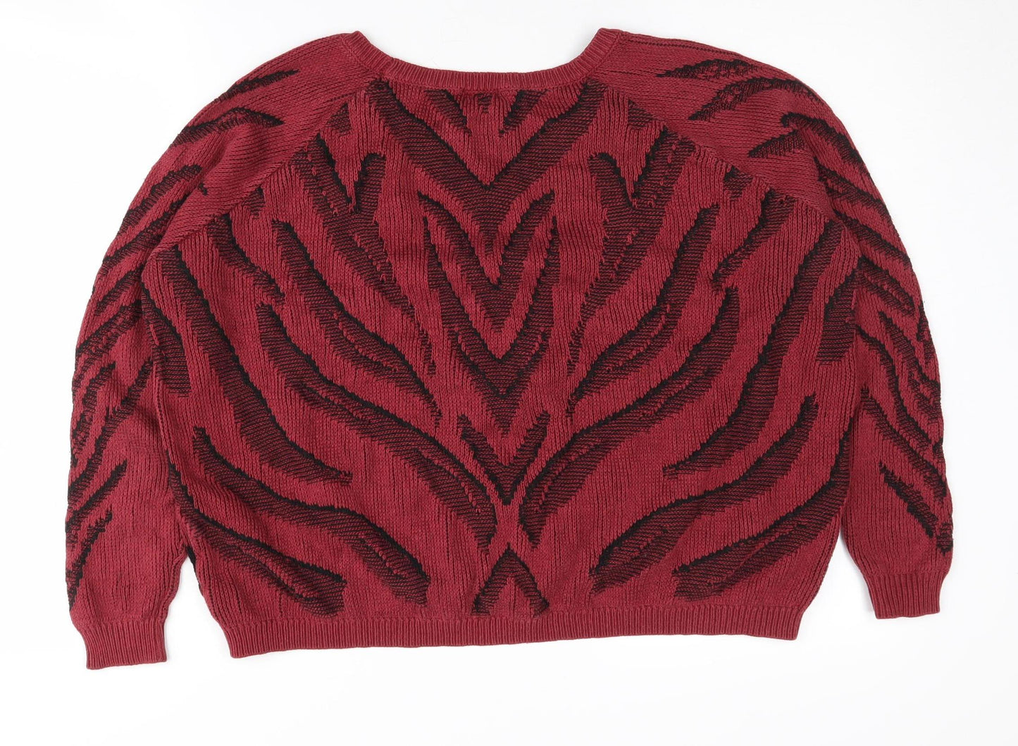 River Island Women's Red Animal Print Pullover Jumper
