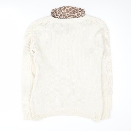 Next Women's Ivory Cable-Knit Pullover Jumper, Size 8