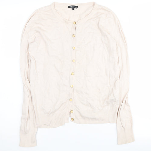Warehouse Women's Ivory Cardigan, M, Button Accent