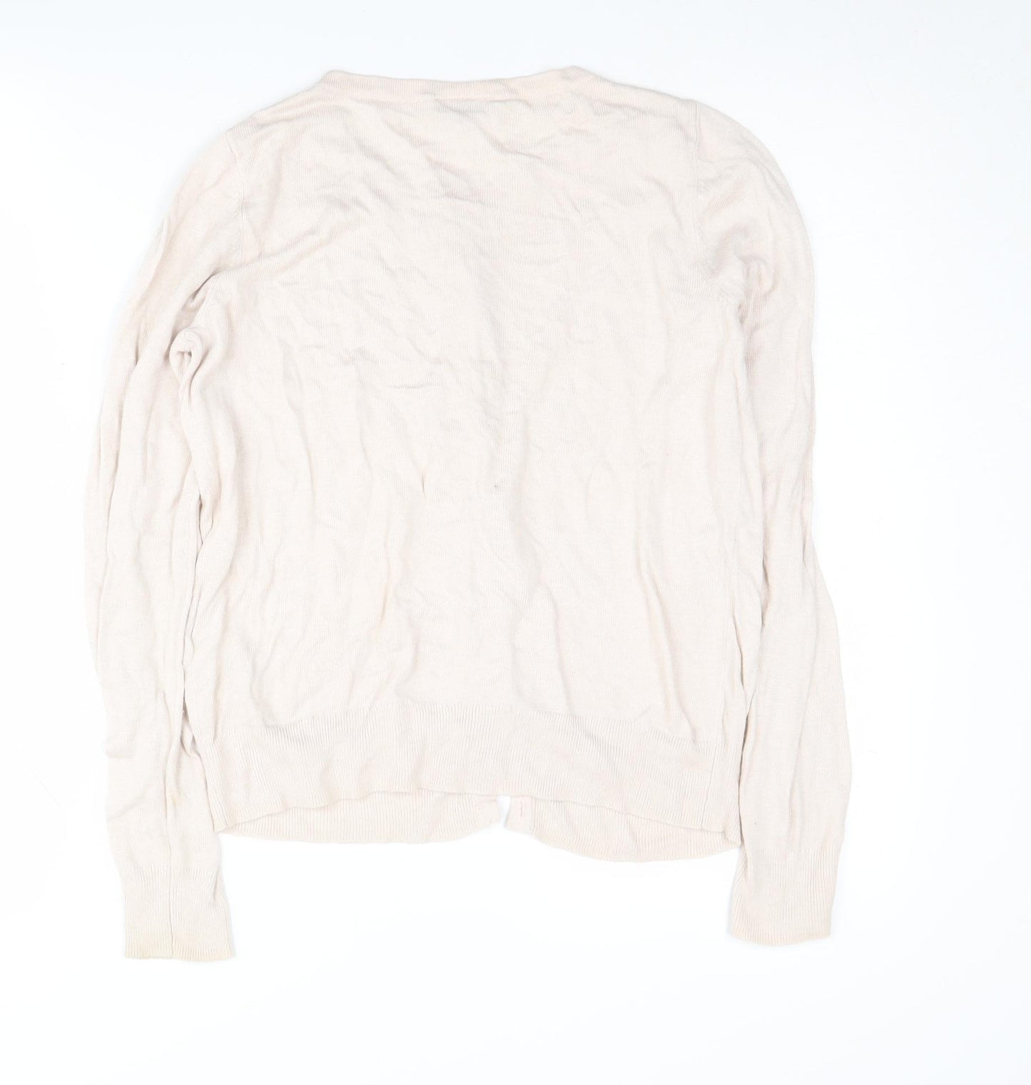 Warehouse Women's Ivory Cardigan, M, Button Accent