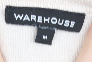 Warehouse Women's Ivory Cardigan, M, Button Accent