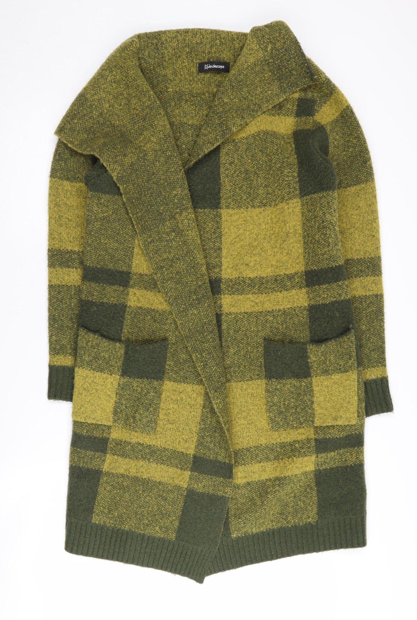 Kaleidoscope Women's Green Check Cardigan, Size M