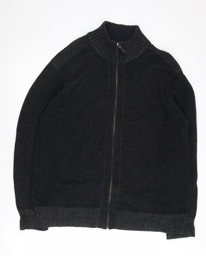 Maine New England Men's Black Knit Zip Jacket XL