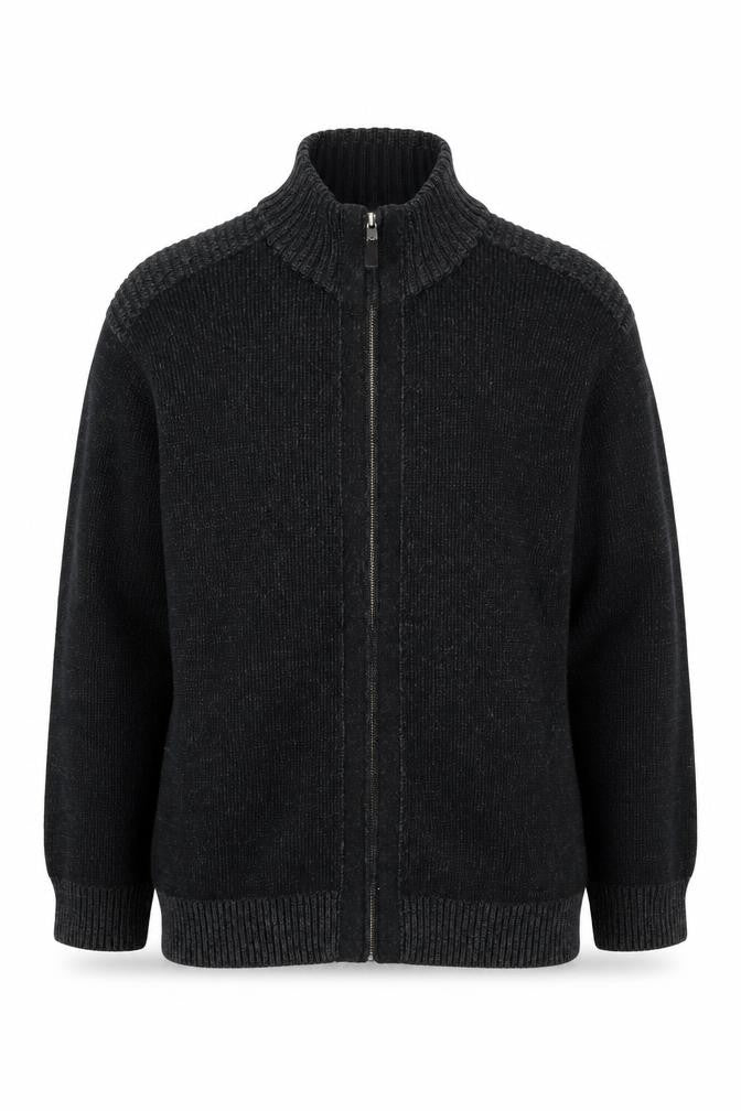 Maine New England Men's Black Knit Zip Jacket XL