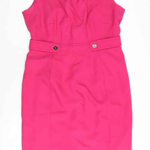 BHS Women's Pink Knee Length Sheath Dress Size 14