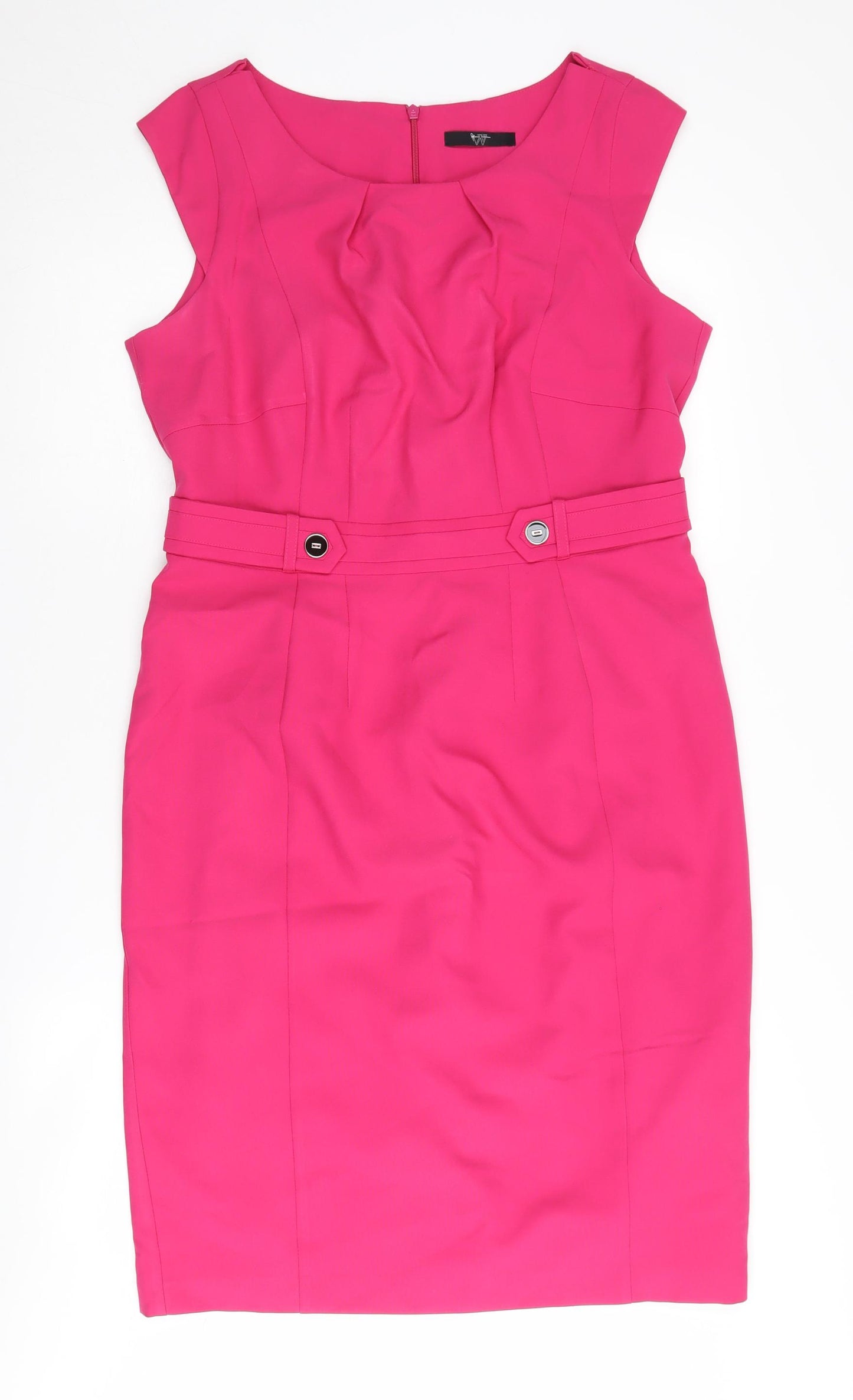 BHS Women's Pink Knee Length Sheath Dress Size 14