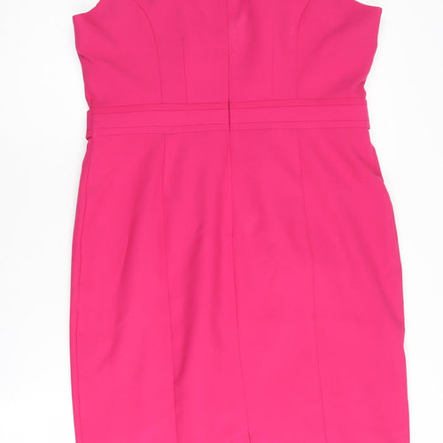 BHS Women's Pink Knee Length Sheath Dress Size 14