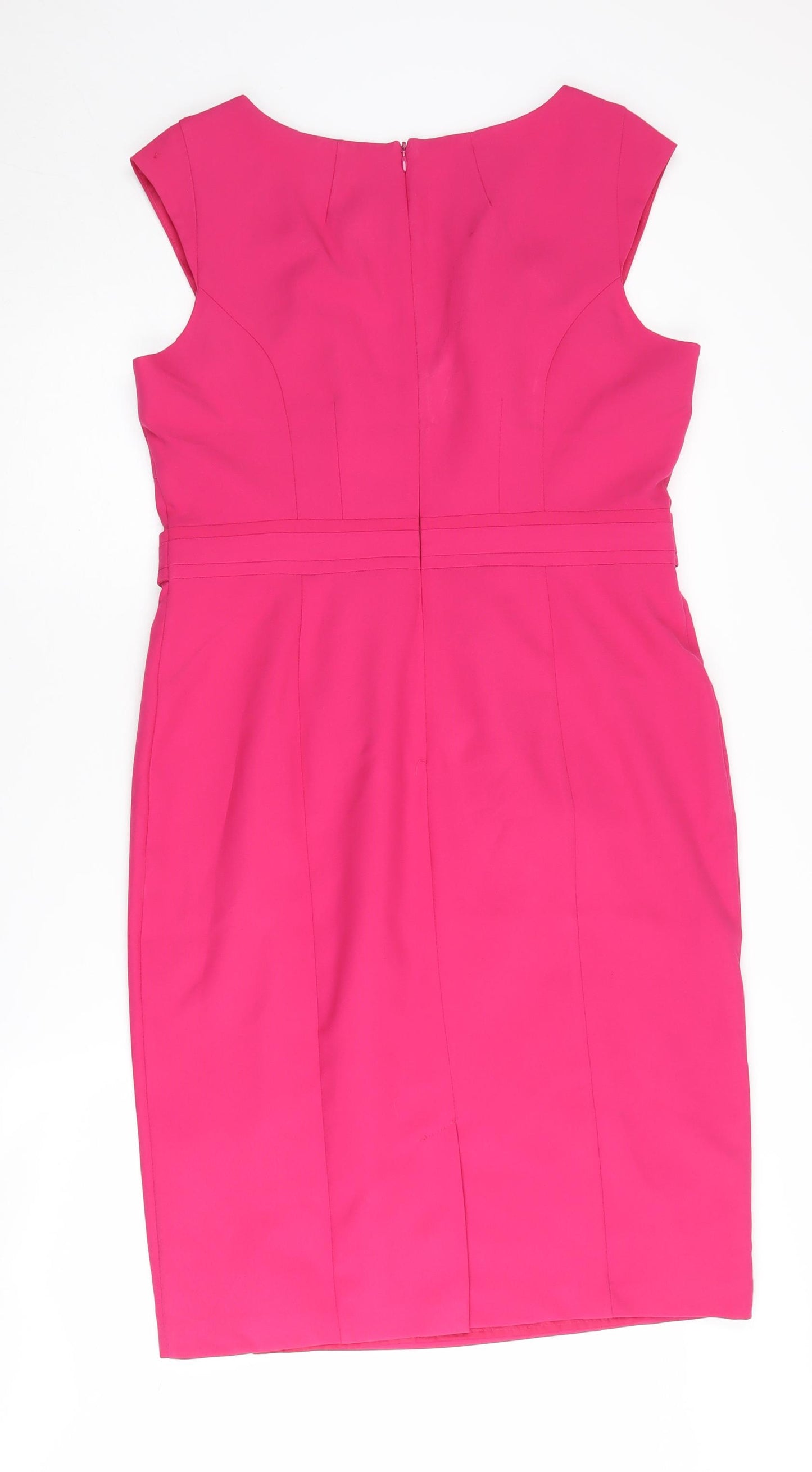 BHS Women's Pink Knee Length Sheath Dress Size 14