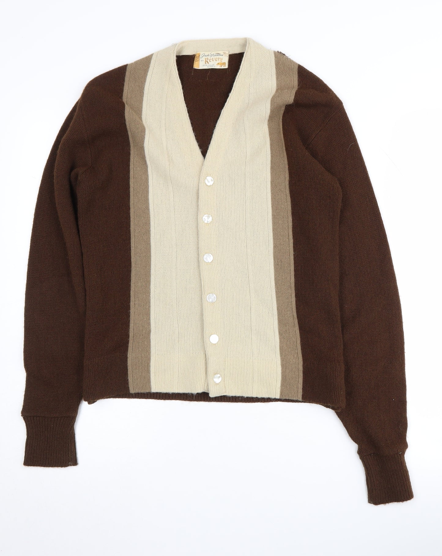 Revere Women's Brown Cardigan, Size S, Button Accents