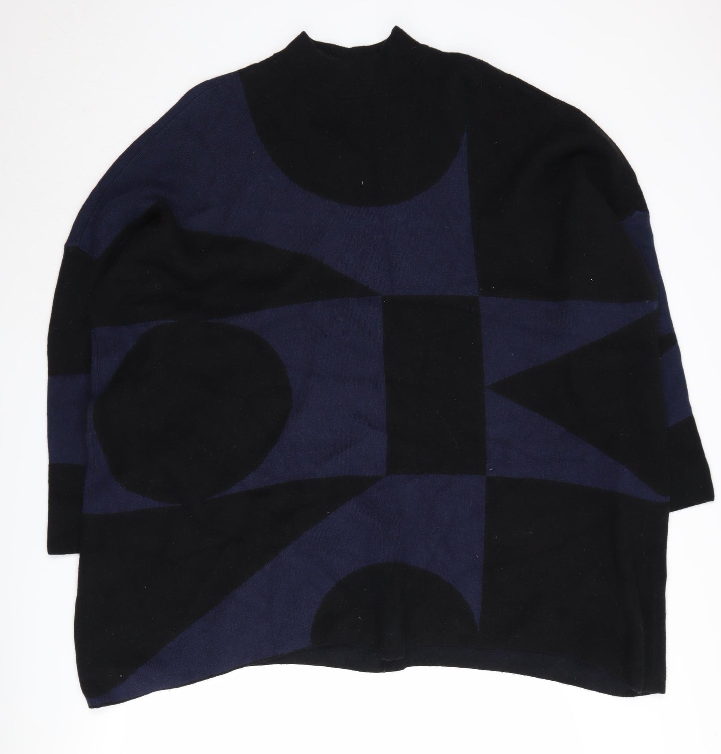 John Lewis Women's Black Geometric Knit Jumper, Size L