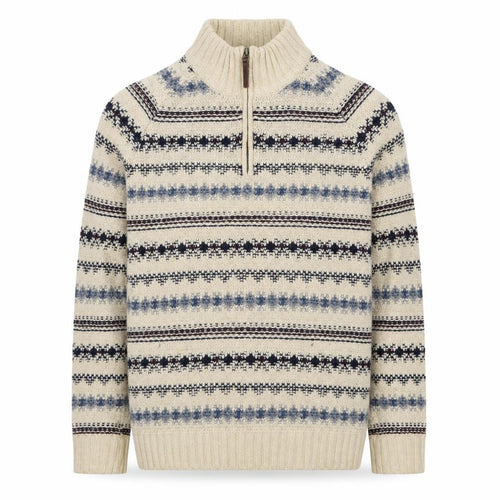 Debenhams Men's Beige Medium 1/4 Zip Jumper