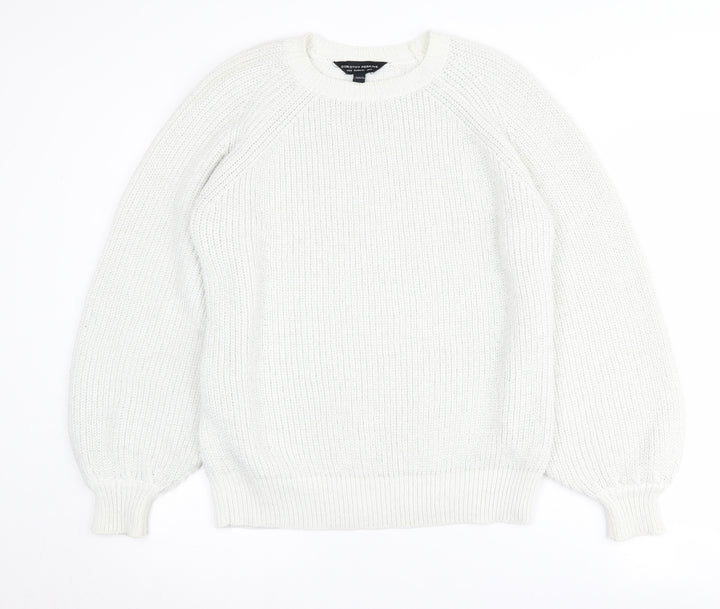 Dorothy Perkins Women's White Pullover Jumper UK 14