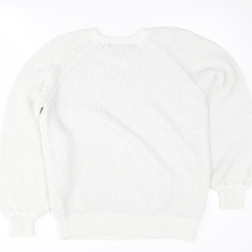 Dorothy Perkins Women's White Pullover Jumper UK 14