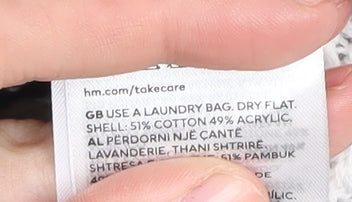 H&M Women's Striped Ruffle Pullover, XS, Black/White