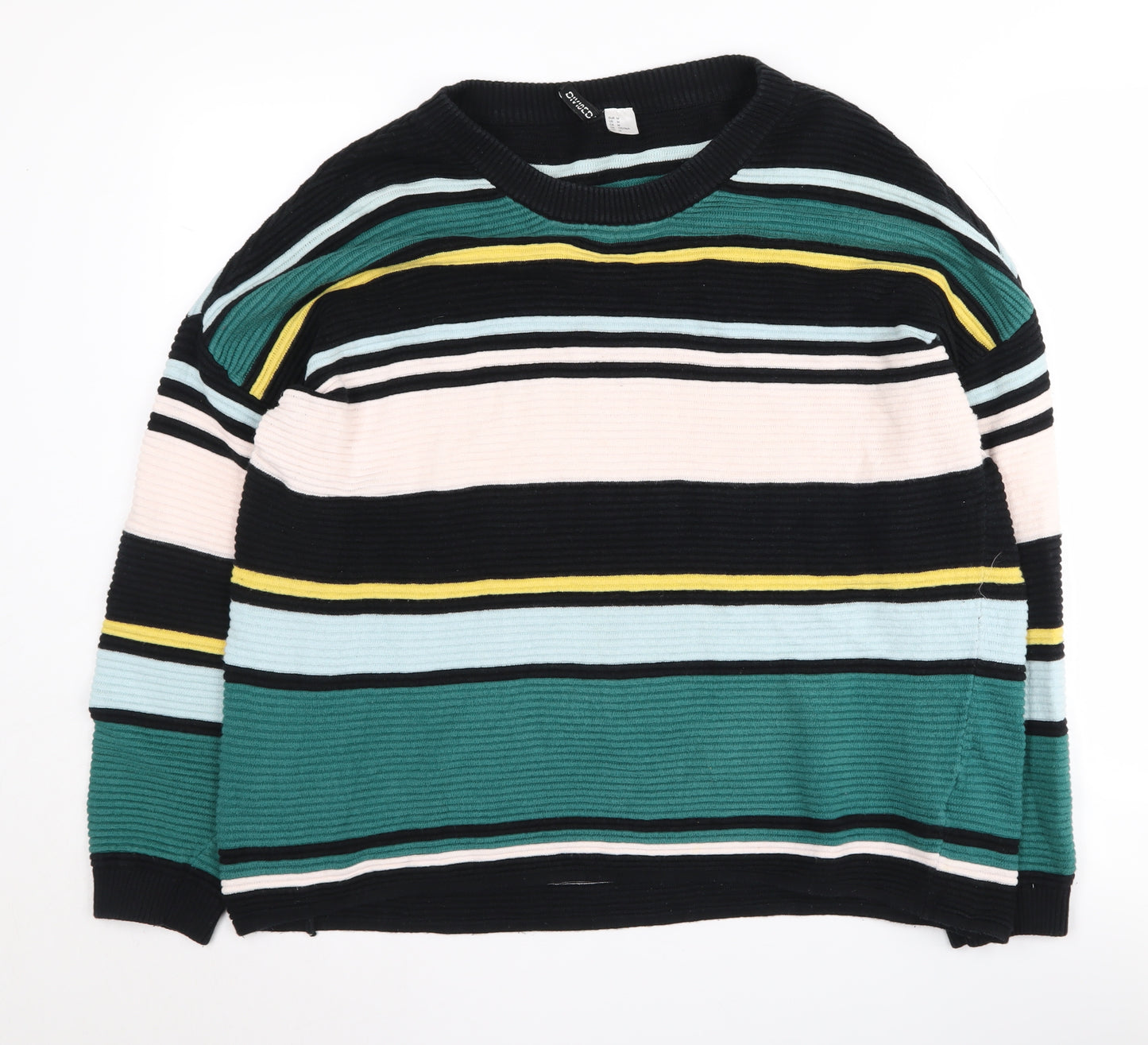 H&M Women's Multicoloured Striped Jumper M