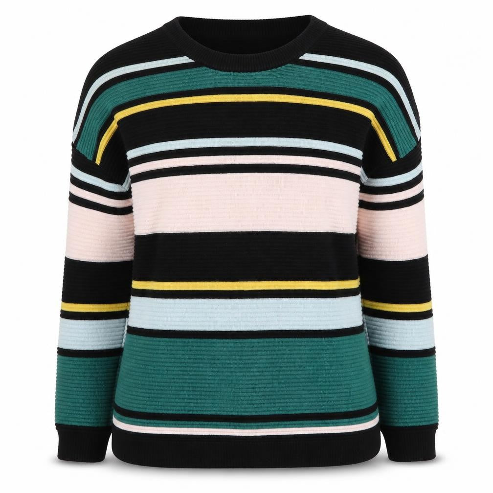 Front view of H&M Women's Multicoloured Striped Jumper M