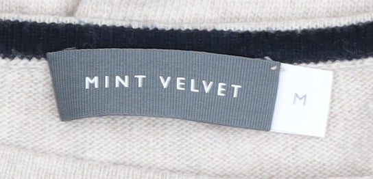 Mint Velvet Women's Beige Striped Pullover Jumper M