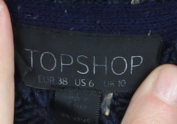 Topshop Women's Blue Crew Neck Pullover Jumper Size 10