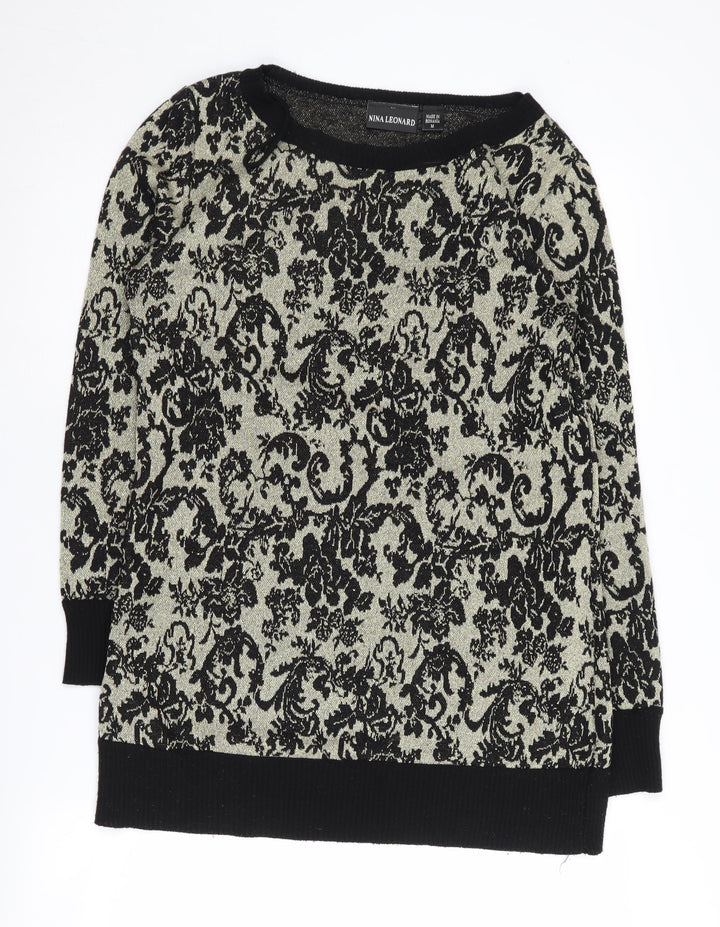 Nina Leonard Women's Black M Pullover Jumper