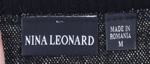 Nina Leonard Women's Black M Pullover Jumper