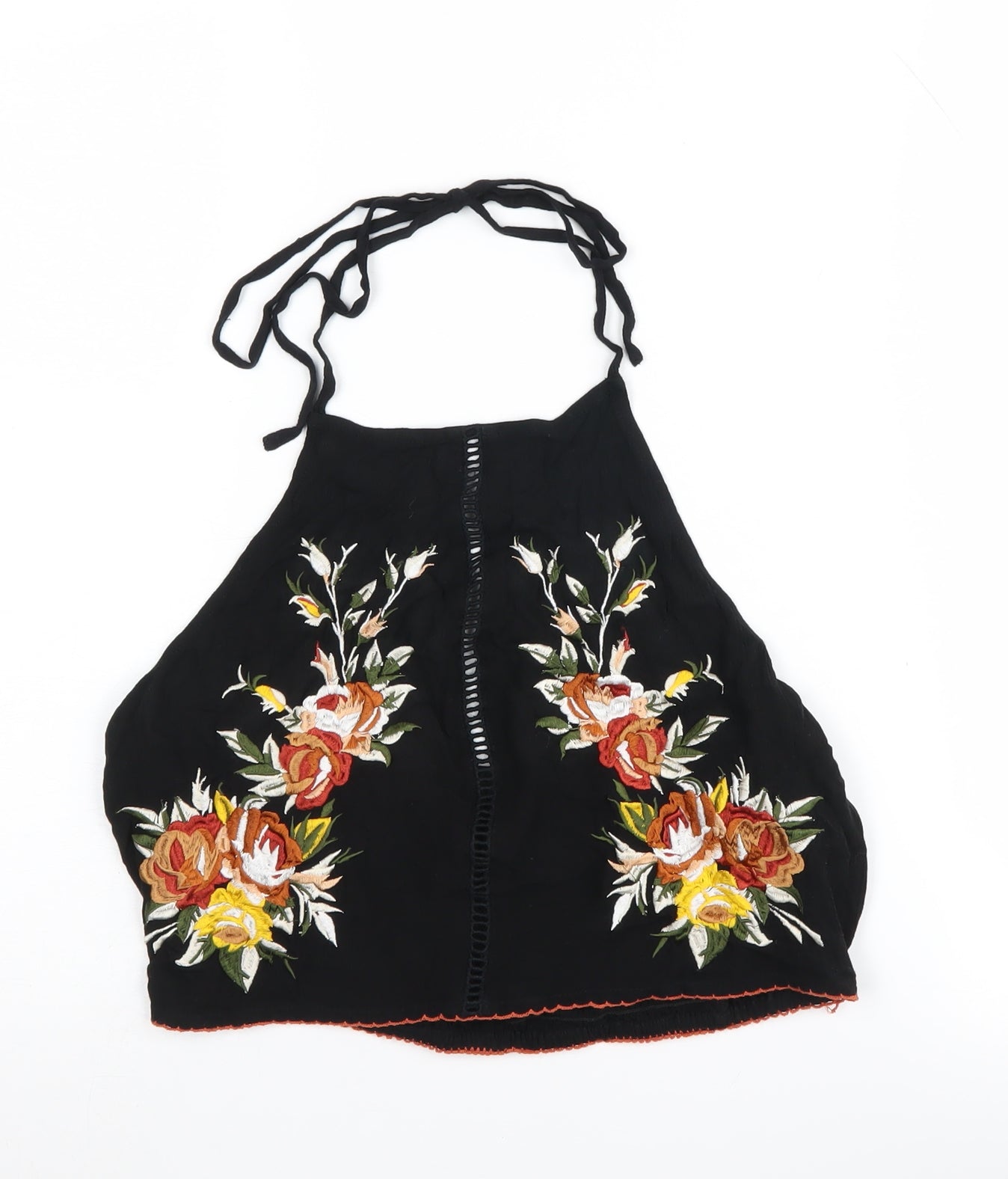 Miss Selfridge Women's Black Floral Camisole Tank Top