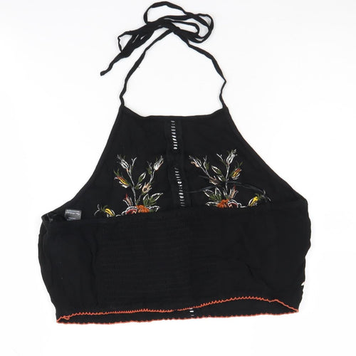 Miss Selfridge Women's Black Floral Camisole Tank Top