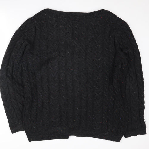 ASOS DESIGN Men's Black Cable-Knit Cardigan