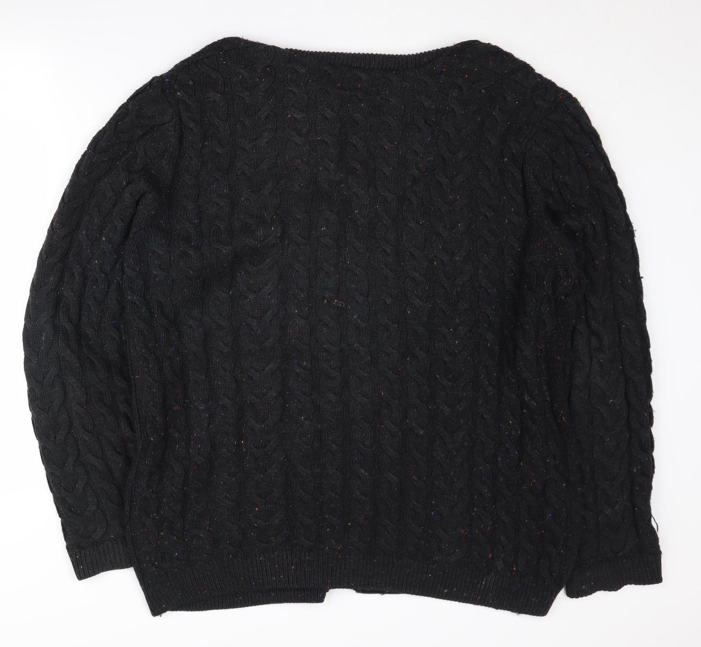 ASOS DESIGN Men's Black Cable-Knit Cardigan