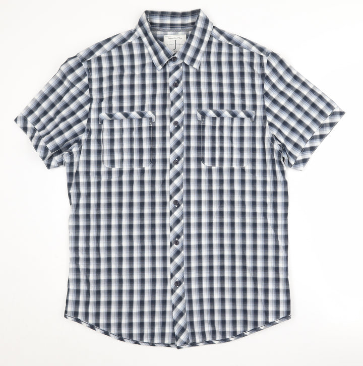 Jasper Conran Men's Blue Check Shirt Medium