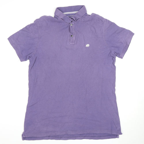 Banana Republic Men's Purple Cotton Polo Shirt L