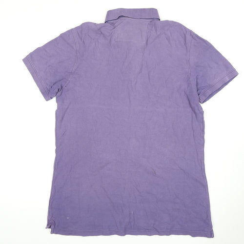 Banana Republic Men's Purple Cotton Polo Shirt L