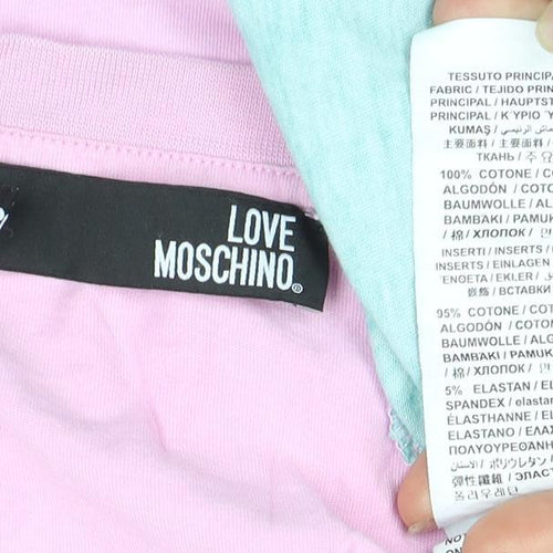 Love Moschino Women's Multicolour T-Shirt, Size 8, Casual