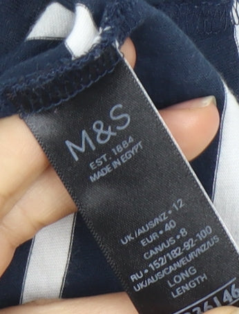 Marks and Spencer Women's Blue Striped T-Shirt Dress