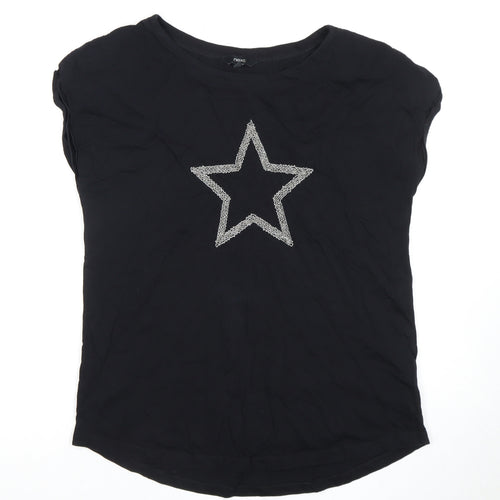 Next Women's Black Star T-Shirt, Size 12, Casual Style