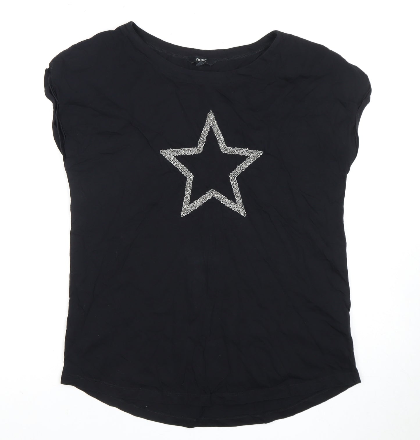 Next Women's Black Star T-Shirt, Size 12, Casual Style