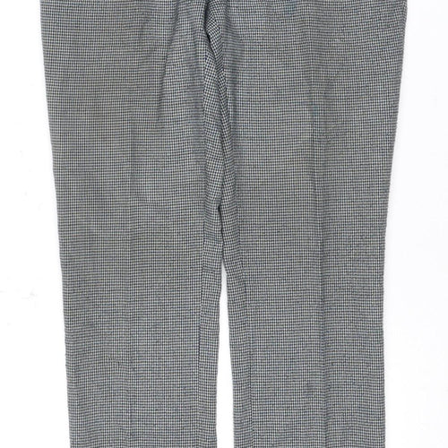 Topman Men's Grey Check Trousers - 28R