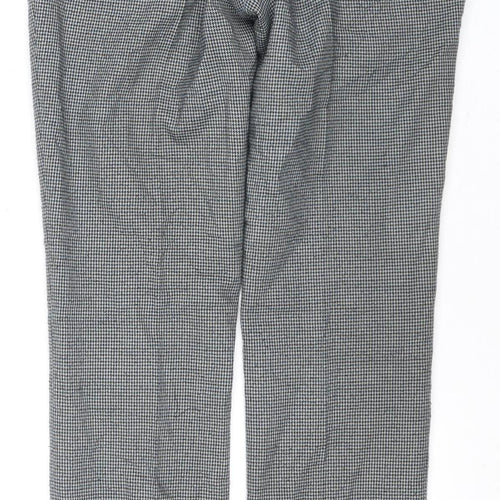 Topman Men's Grey Check Trousers - 28R