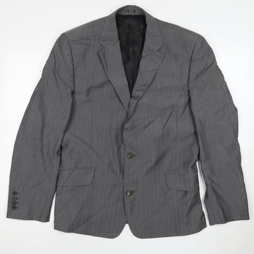 Harvey Nichols Grey Striped Blazer 44 Regular Fit