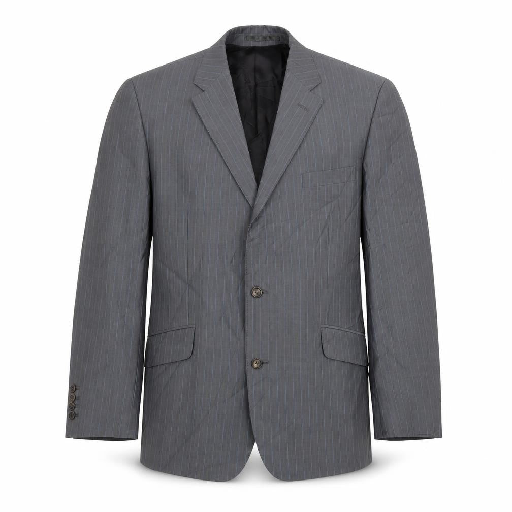 Front view of Harvey Nichols Grey Striped Blazer 44 Regular Fit