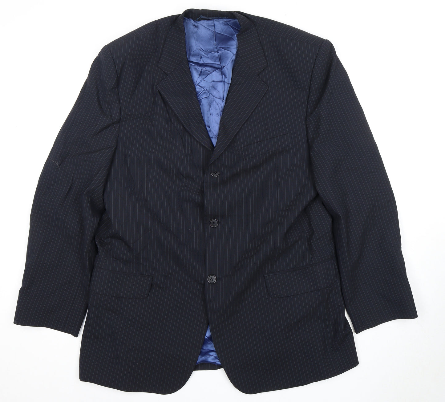 Daniel Hechter Men's Blue Striped 42R Suit Jacket