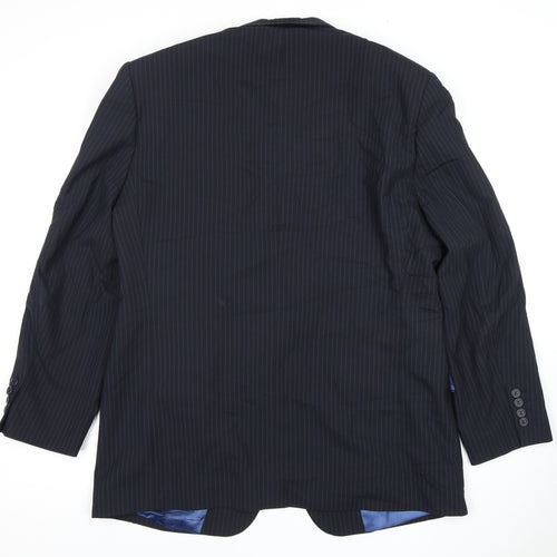 Daniel Hechter Men's Blue Striped 42R Suit Jacket