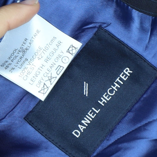 Daniel Hechter Men's Blue Striped 42R Suit Jacket