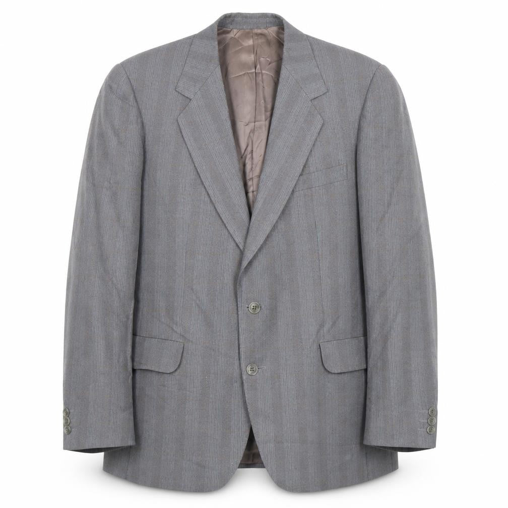 Front view of Whitehead Men's Grey 42 Blazer - Vintage Striped Wool