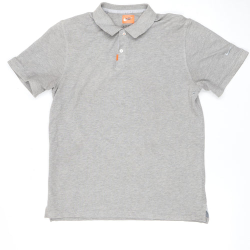 Nike Men's Grey Polo Shirt M with Logo Accents