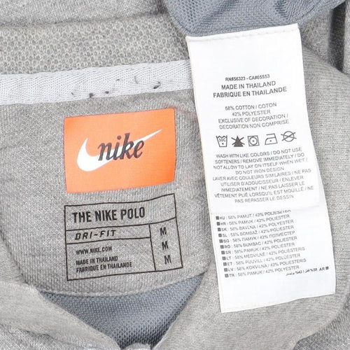 Nike Men's Grey Polo Shirt M with Logo Accents
