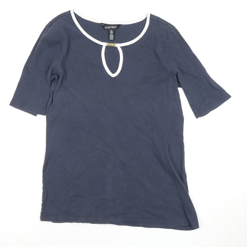 Ellen Tracy Women's Blue Crew Neck T-Shirt - Size 12