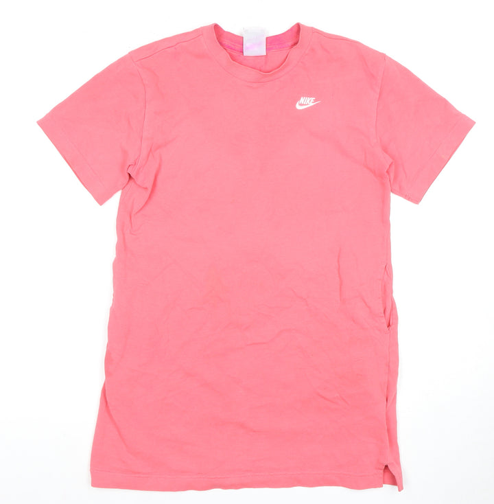 Nike Girls Pink T-Shirt Dress - Lightweight & Casual
