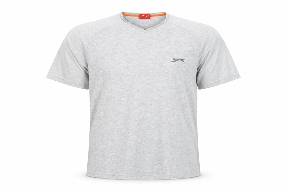 Slazenger Men's Grey L T-Shirt, V-Neck, Excellent Condition